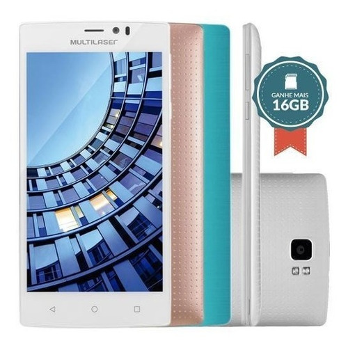 Smartphone Multilaser Ms60 Colors Dual P9006 Branco + 2 Capa
