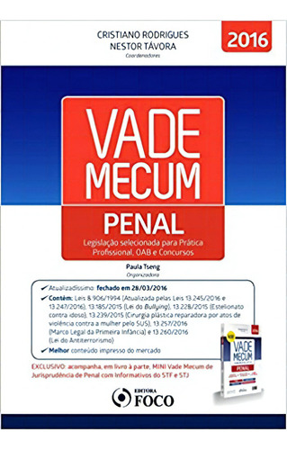 Vade Mecum Penal, De Joao / Rodrigues Aguirre. Editora Método, Capa Mole Em Português, 2000