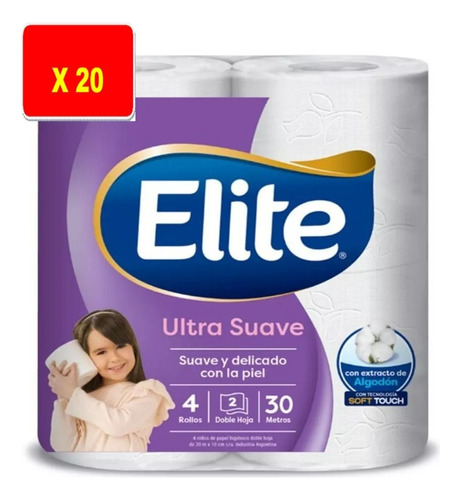 2 Bolson Papel Higiénico Elite Ultra Doble Hoja4 X 30 Mt Kff