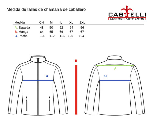 Chamarra Piel Borrego Grasso Castelli Caballero Western
