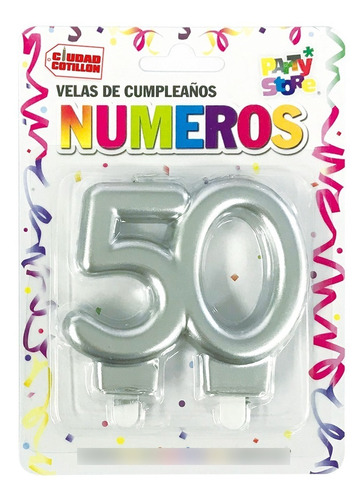 Vela Números 50 Años Velita Cumpleaños - Ciudad Cotillón