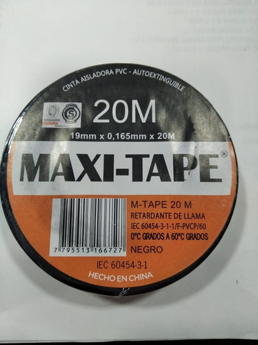 Imagen 1 de 4 de Cinta Aisladora Negra 19mm X 20 Mts. X10 U