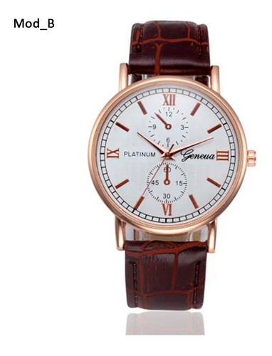Relogio Social Masculino Quartz Pulseira Couro Preto Marrom