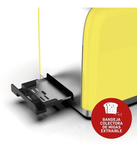 Tostadora Peabody Pe-t387 Amarilla 2 Ranuras 6 Niveles 1050w