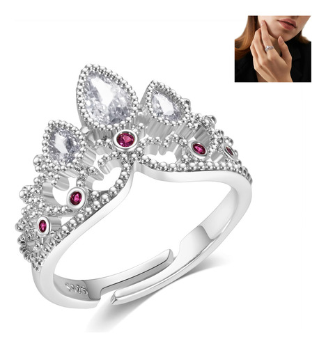 Exquisito Y Moderno Anillo Con Forma De Corona De Princesa,