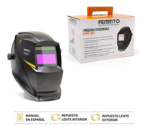 Imagen 7 de 8 de Mascara Para Soldar Fotosensible Soldadora Lcd Doble Filtro