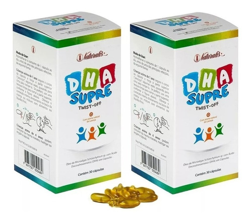 Kit 2x Dha Supre Twist - Ômega 3 Infantil 30 Cáps Naturalis