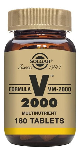 Multivitaminico Formula Vm-2000 Premium Solgar 180 Tabletas