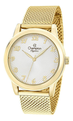 Relógio Feminino Champion Cn28455c Analógico Dourado