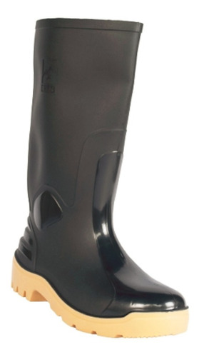 Bota Pvc 3025 Ats 701 Negra Crepé Con Puntera De Acero