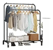 Comprar Perchero De Ropa Estante Doble Moderno Zapatero Colgador 