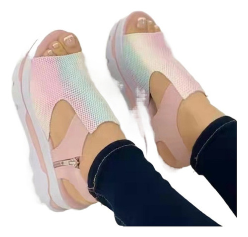 Sandalias Con Plataforma Para Mujer, Zapatos Con Cuña, 2023