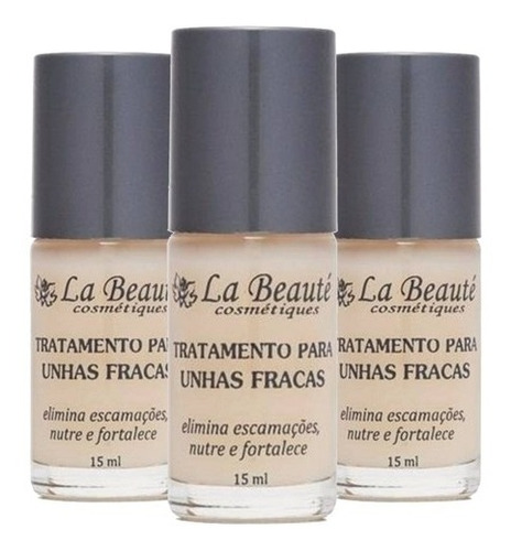 3 Base La Beaute Para Unhas Fracas+ 1 Brinde Kit Manicure