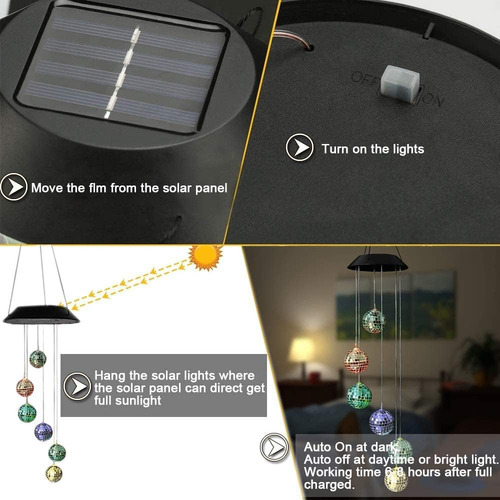 Campanas De Viento Solares Al Aire Libre, Heipen Luces Solar