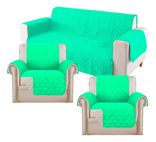 Funda Cubre Sofa Sillon Juego Kit 3 + 1 + 1 Cuerpos - Kubo