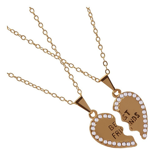 Colar Amizade Best Friends Melhores Amigas Folheada Ouro B2