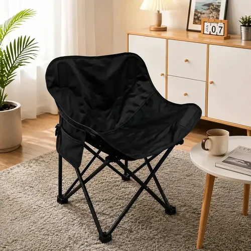 Cadeira Camping Winda Dobrável Oxford 600d 150kg Preto