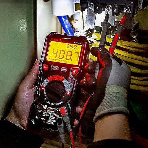 KAIWEETS HT118A Multimetro, Polimetro Autorango con Valor Real 6000 Cuentas para Medir CA/CC Corriente y Tensión, NCV, Capacitancia, Continuidad, Resistencia, Batería, Diodo, Live