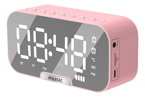 Reloj Led Con Espejo Digital, Alarma, Pantalla Grande, Mesa