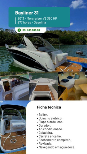 Imagem 16 de 16 de Bayliner 310 2013 Mercruiser 380 Hp 277 Hrs. Gas.