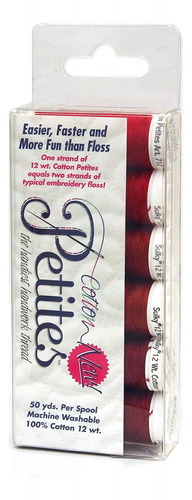 Sampler 12wt Cotton Petites, Redwork Assortment, 6-pack