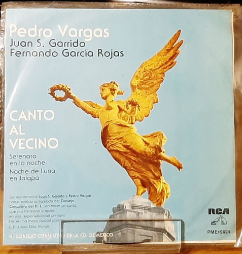 Disco Ep Pedro Vargas Juan S. Garrido Canto Al Vecino 45 Rpm