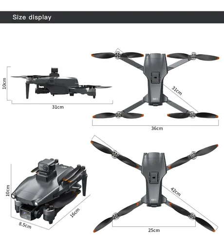 Dron L600 Pro Max 4k Cámara Dual Hd, 3 Ejes Cardán 2 Batería