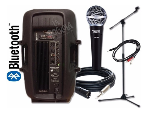Imagen 1 de 2 de Combo Karaoke Profesional Microfono - Pie Usb Bluetooth 300w