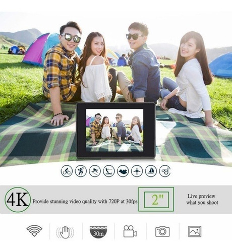 Câmera Para Carro/mergulho 4k Tft 2 Mergulho 30m 16mp Wi-fi