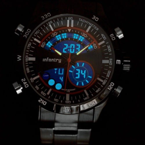 Infantry Reloj De Pulsera De Cuarzo Digital Lcd Para Hombre 