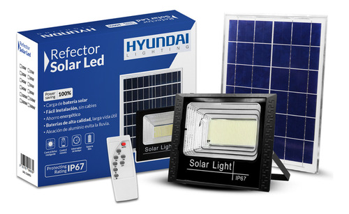 Foco Reflector Solar Interior Y Exterior 200w/p8-200 Carcasa Negro Luz Blanco Frío