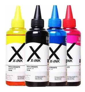 4x 100ml Tinta Corante P/ Hp 8600 8100 8610 8620 8710 X-ink