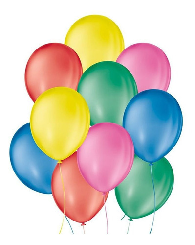 Balão De Festa Látex Liso - Cores - 8  Redondo 20cm - 50 Un. Cor Sortido
