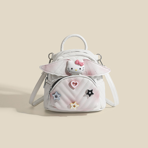 Mini Mochila Hello Kitty Alitas Blanca Kawaii