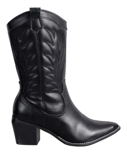 Botas Texanas Via Marte 2701 Mujer Taco Cierre Livianas