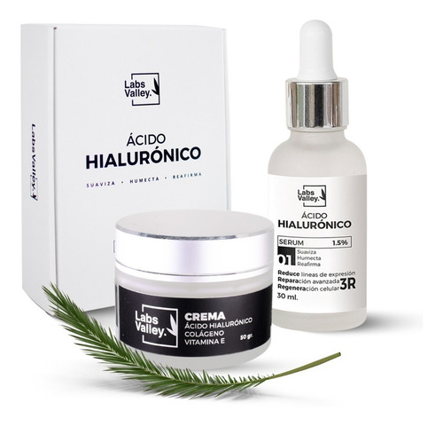 Imagen 1 de 4 de Pack Hialurónico Y Crema Facial + Colágeno + Vitamina E