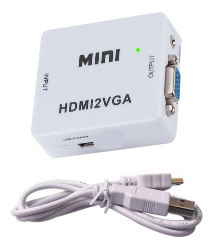 Convertidor Adaptador De Hdmi A Vga Tv Monitor Audio Aux 