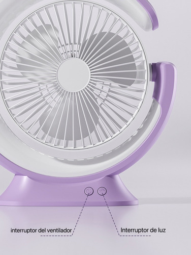 Ventilador De Escritorio Lámpara De Mesa Luna Carga Usb