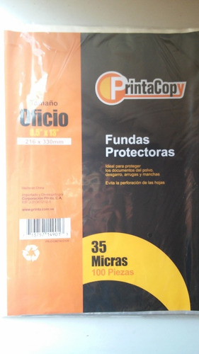 Imagen 5 de 7 de Fundas Protectoras Hojas Tamaño Oficio Paquete 300 Unidades