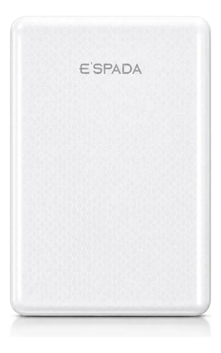 Power Bank 5000mah Portátil Com Cabo Branco