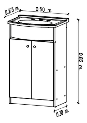 Imagen 4 de 10 de Mueble Amube Roma Vanitory 50 Cm Bacha Acrilico Envio Gratis
