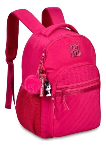comprar Mochila De Costas Rebecca Bonbon Escolar Rb24515 Cor Rosa Desenho Do Tecido Lisa