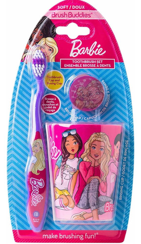 Cepillo Dental Barbie Con Vasito Contiene 3 Accesorios