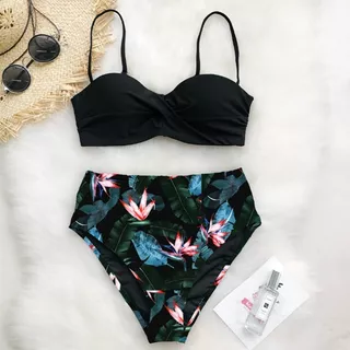 Lindo Traje De Baño Floral Bikini 2 Piezas Copa