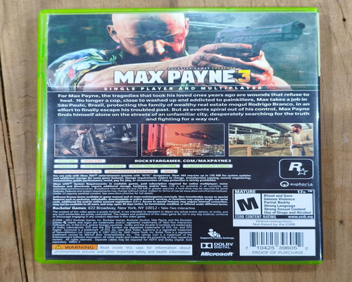 Max Payne 3 Xbox 360 (Usado)