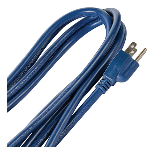 Extensión Uso Rudo Aterriz. Azul, Clavija Recta, 7.6m, Iusa