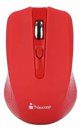 Mouse Nextep Inalámbrico 1600 Dpi Receptor Usb Rojo