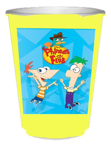 Pack 10 Vasos Descartables Cotillón Phineas Y Ferb