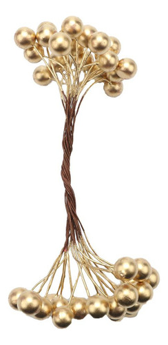M 200 Pcs Flor Artificial Holly De Espuma Accesorios Dorado