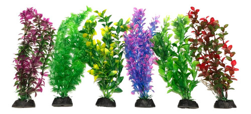 Plantas Artificiais Aquários Colors2 - Kit 6 Un - 27 À 30 Cm